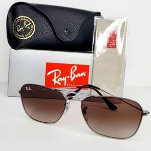 Ray Ban Gunmetal Square Brown Gradient Lens